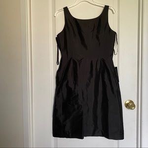 ANN TAYLOR Black Satin Mini A-Line Dress